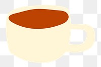 Coffee cup png sticker, beverage doodle, transparent background