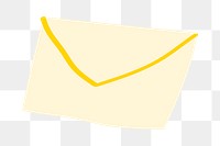 Envelope png sticker, stationery doodle, transparent background