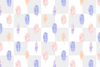 Feather watercolor pattern png Bohemian background