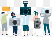 Photographers png clipart, paparazzi illustration on transparent background 