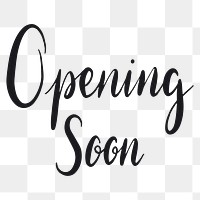 Opening soon png word sticker typography, transparent background