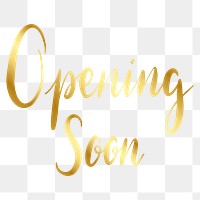 Opening soon png word sticker typography, transparent background