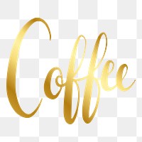 Coffee png word sticker typography, transparent background