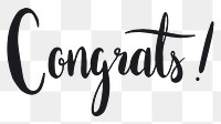 Congrats! png word sticker typography, transparent background