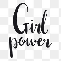 Girl power png word sticker typography, transparent background
