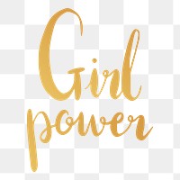 Girl power png word sticker typography, transparent background