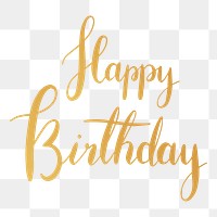 Happy birthday png word sticker typography, transparent background