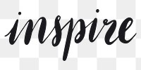 Inspire png word sticker typography, transparent background