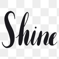 Shine png word sticker typography, transparent background