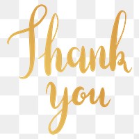 Thank you png word sticker typography, transparent background