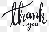 Thank you png word sticker typography, transparent background