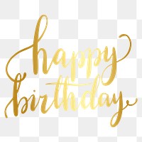 Happy birthday png word sticker typography, transparent background