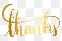 Thanks png word sticker typography, transparent background