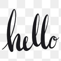 Hello png word sticker typography, transparent background