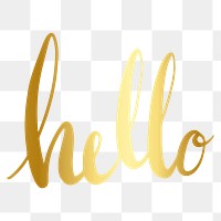 Hello png word sticker typography, transparent background