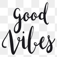 Good vibes png word sticker typography, transparent background