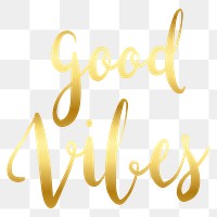 Good vibes png word sticker typography, transparent background