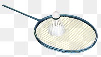 Badminton racket png shuttlecock sticker, sports equipment image, transparent background