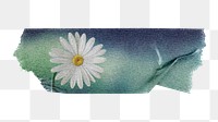 White daisy png Spring flower sticker, washi tape, transparent background