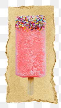 Ice-cream png sticker, ripped paper, transparent background