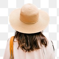 Png woman in sunhat sticker, transparent background