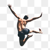 PNG Man jumping, collage element, transparent background