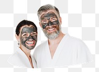 Spa couple png sticker, health and wellness image, transparent background