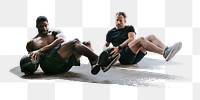 Men exercising png sticker, transparent background