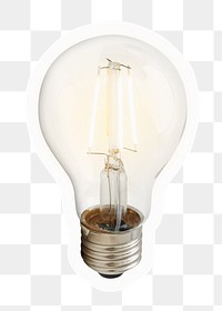 Light bulb png sticker, real isolated object, transparent background