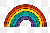 Cute rainbow png sticker, drawing illustration, transparent background