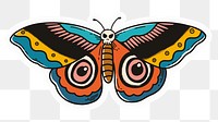 Retro moth png sticker, drawing illustration, transparent background