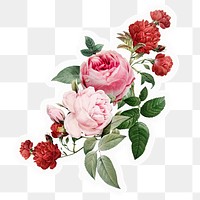 Pink flowers png sticker, aesthetic design, transparent background