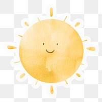 Smiling sun png sticker, drawing illustration, transparent background