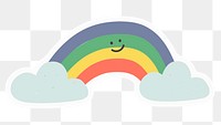 Smiling rainbow  png sticker, drawing illustration, transparent background