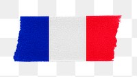 France's flag png sticker, washi tape design, transparent background