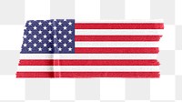 USA flag png sticker, washi tape design, transparent background