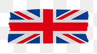 UK flag png sticker, washi tape design, transparent background