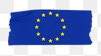 European Union flag png sticker, washi tape design, transparent background