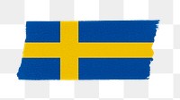 Sweden's flag png sticker, washi tape design, transparent background