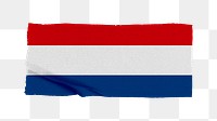 Netherlands's flag png sticker, washi tape design, transparent background