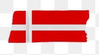 Denmark's flag png sticker, washi tape design, transparent background