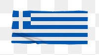 Greece's flag png sticker, washi tape design, transparent background