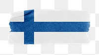 Finland's flag png sticker, washi tape design, transparent background