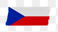 Czech Republic's flag png sticker, washi tape design, transparent background