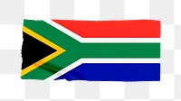 South Africa's flag png sticker, washi tape design, transparent background