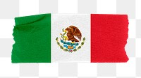 Mexico's flag png sticker, washi tape design, transparent background