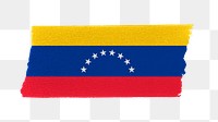 Venezuela's flag png sticker, washi tape design, transparent background