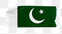 Pakistan's flag png sticker, washi tape design, transparent background