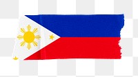 Philippines's flag png sticker, washi tape design, transparent background