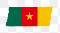 Cameroon flag png sticker, washi tape design, transparent background